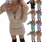 zip waist knitted hip dress - MRSLM