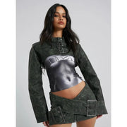 faux leather mini skirt, view 6 - MRSLM