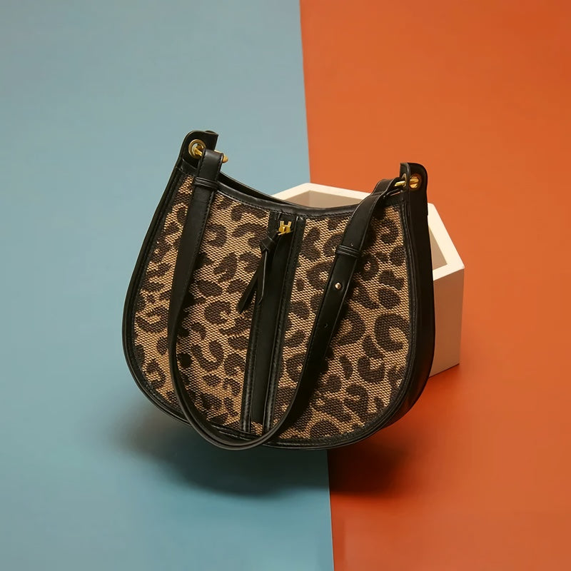 leopard saddle shoulder bag, view 4 - MRSLM