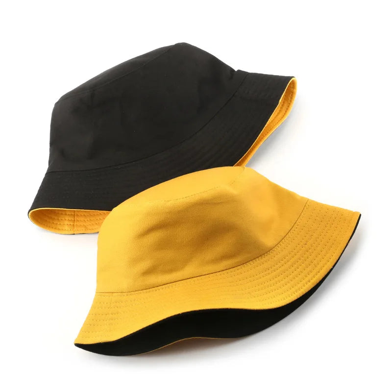 Classic Cotton Reversible Bucket Hat – Casual Sun Cap for Outdoor Adventures