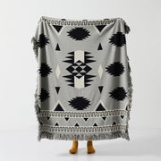 bohemian geometric cotton blanket, view 5 - MRSLM