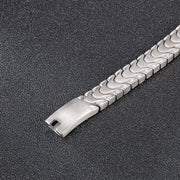 men's frosted titanium steel bracelet, view 4 - MRSLM