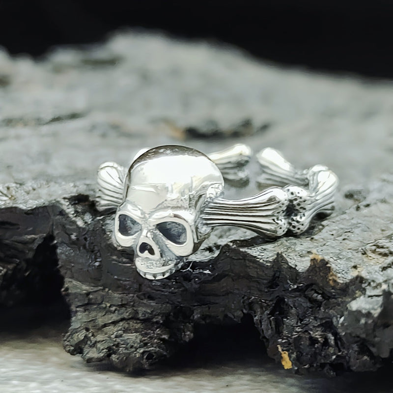 s925 silver skull punk ring - MRSLM