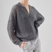 sequin linen blend knit top - MRSLM