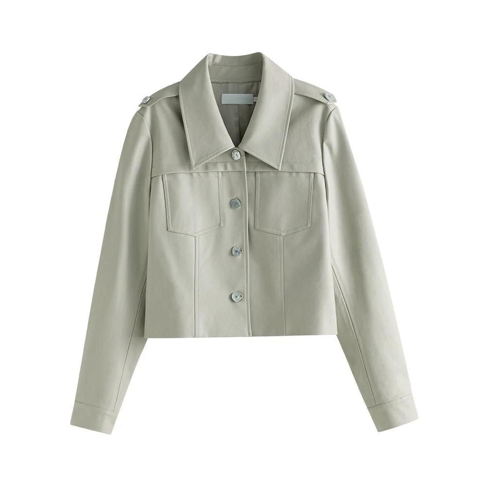 Retro PU Leather Women Jacket