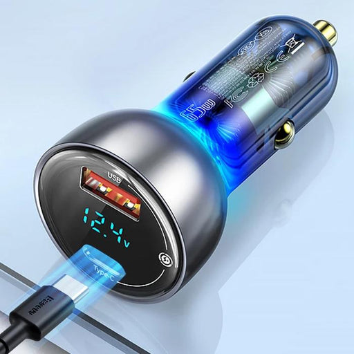 65W fast car charger with LED display - MRSLM