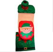 Christmas toilet seat cover and rug bathroom set, view 8 - MRSLM