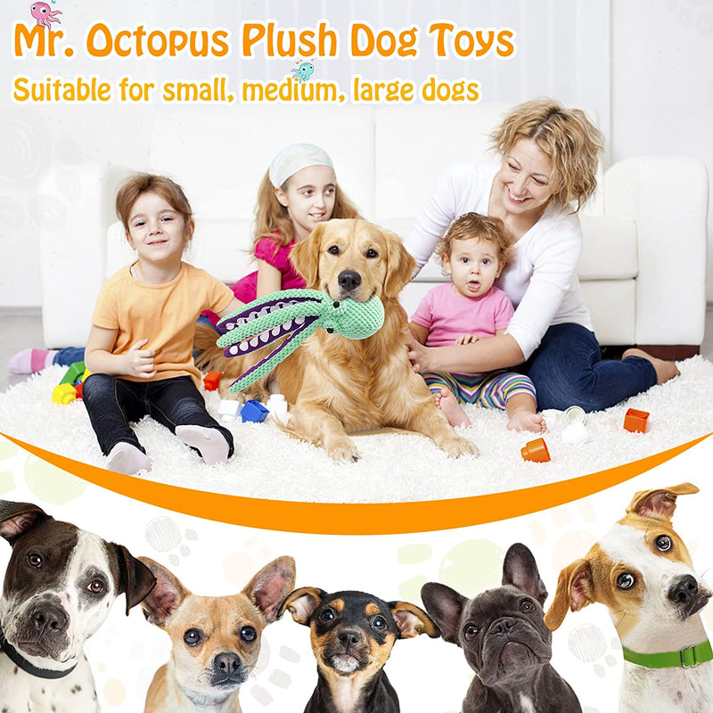 squeaky octopus dog toy, view 4 - MRSLM