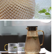 amber glass water pitcher, view 3 - MRSLM