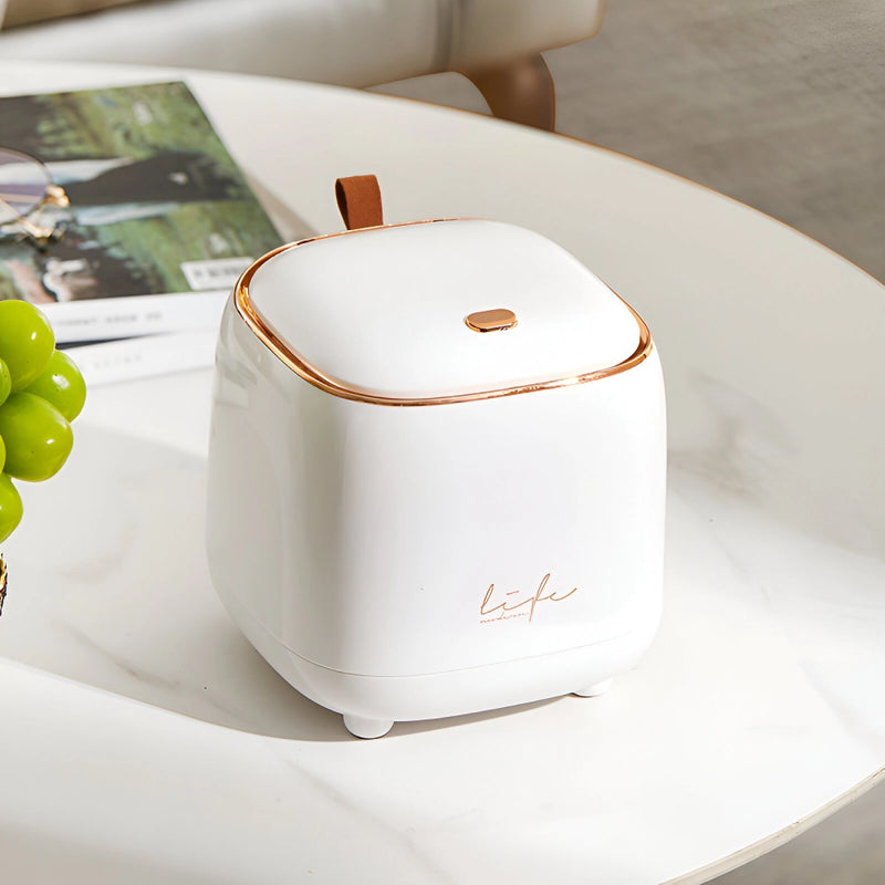 compact pressing desktop trash can, view 2 - MRSLM