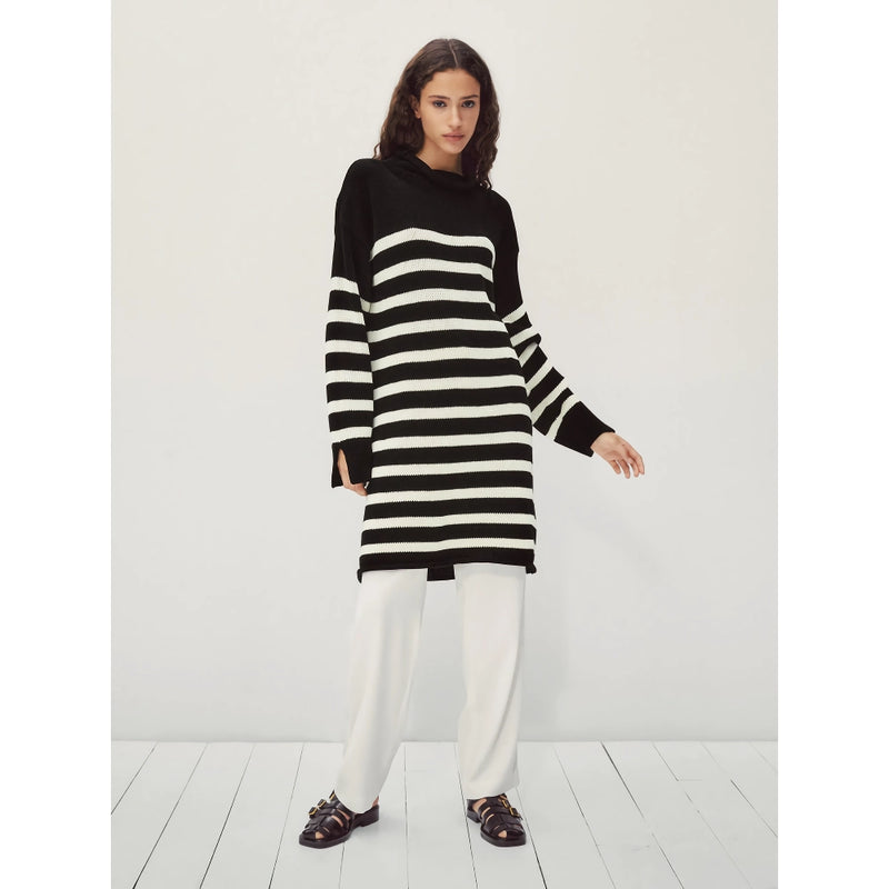 Slim-fit striped knit dress, view 6 - MRSLM