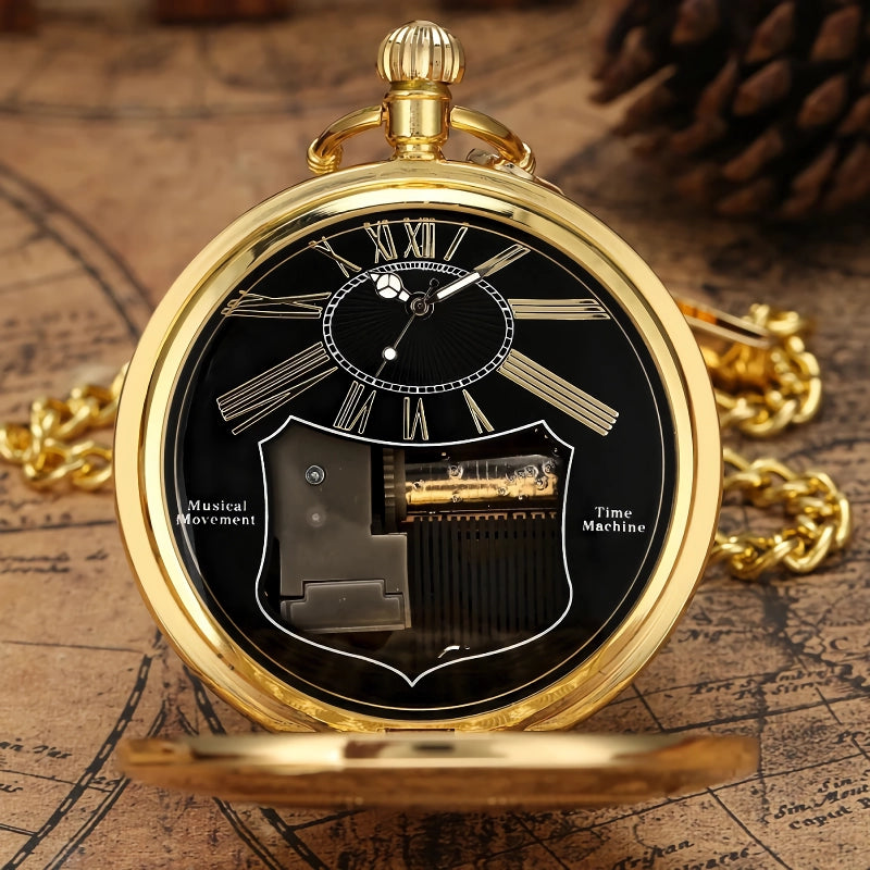 musical pocket watch with roman numerals, view 4 - MRSLM