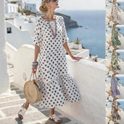 digital-print pleated maxi dress - MRSLM