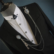 vintage chain pin brooch, view 6 - MRSLM