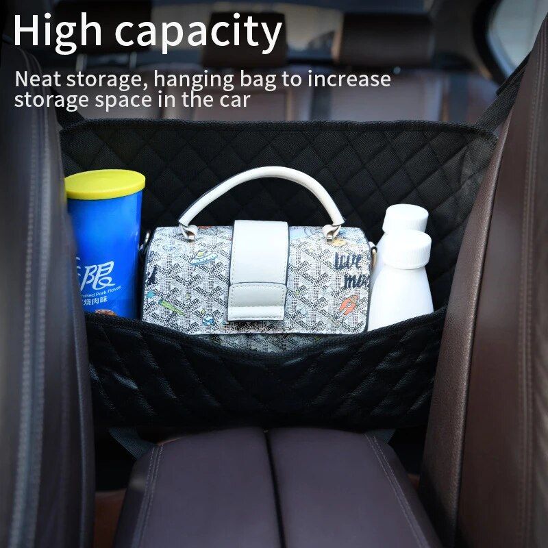 Luxury PU leather car seat organizer, view 7 - MRSLM