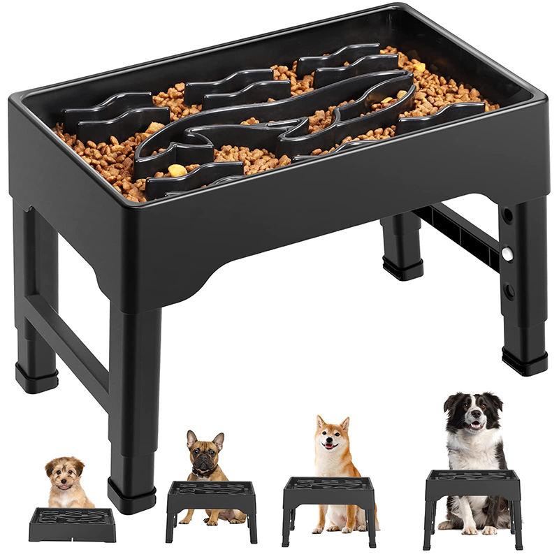 adjustable elevated dog bowls with slow feeder - MRSLM