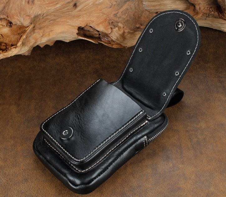 men's leather belt pouch waist bag, view 10 - MRSLM