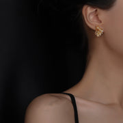 gold 3D butterfly earrings - MRSLM