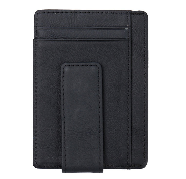 men's thin leather money clip wallet, view 10 - MRSLM