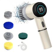 electric cleaning brush with 5 brush heads, view 2 - MRSLM