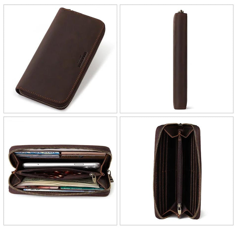 genuine leather RFID blocking men's wallet, view 6 - MRSLM