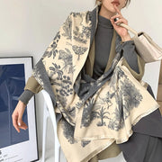 cashmere floral scarf, view 20 - MRSLM