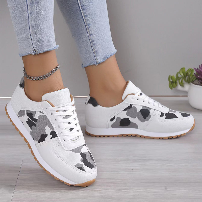 leopard print lace-up sneakers, view 7 - MRSLM