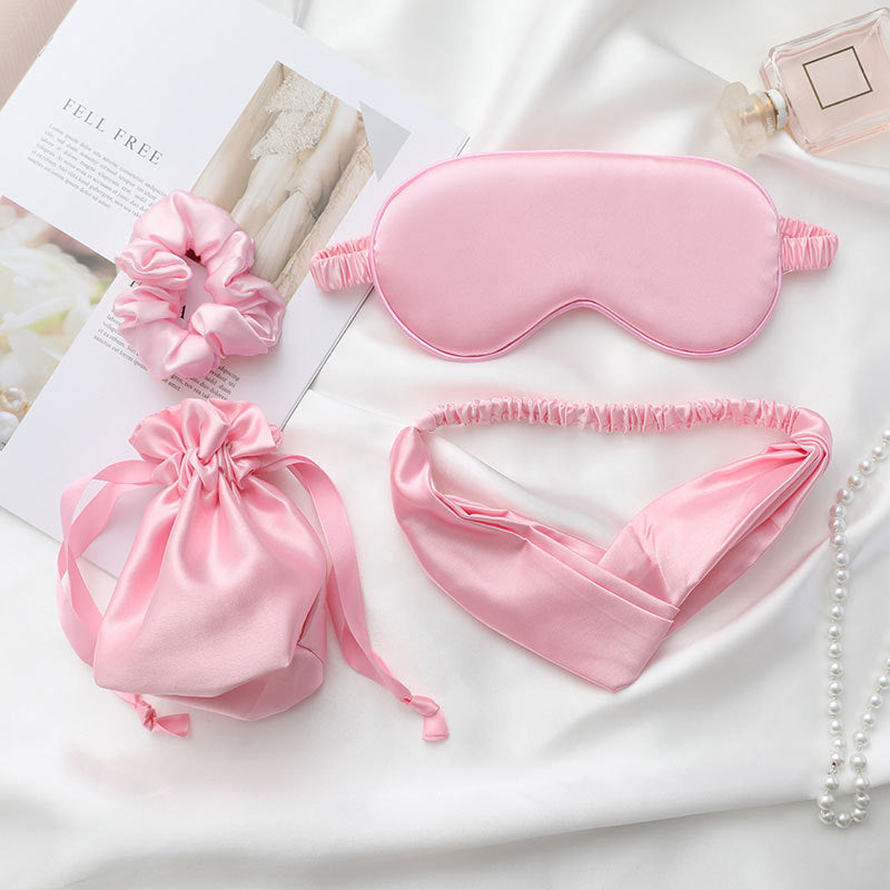 Faux Silk Eye Mask and Hair Rope Set