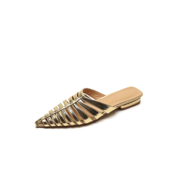 sheepskin pointed toe slippers, view 5 - MRSLM