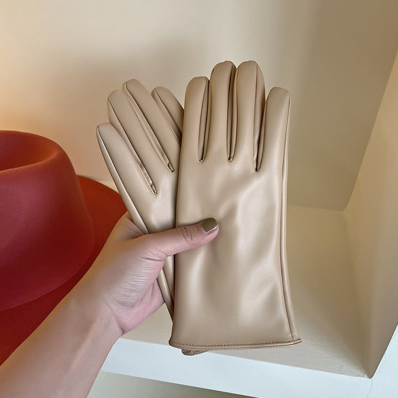 Five finger PU leather gloves, view 2 - MRSLM