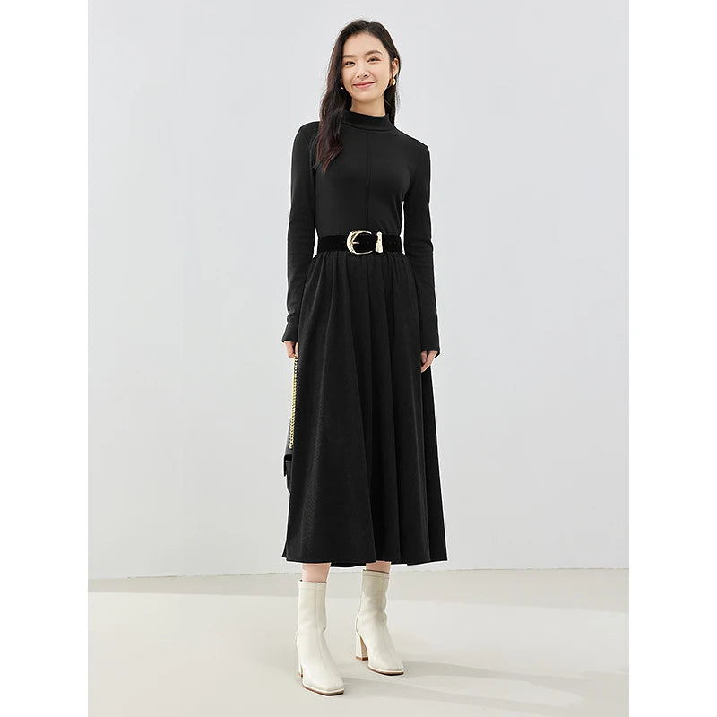 women's black corduroy dress, view 3 - MRSLM