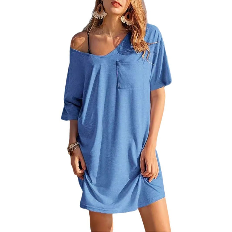 chest pocket t-shirt dress, view 5 - MRSLM