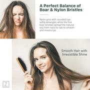 Natural boar bristle bamboo hair brush, view 7 - MRSLM