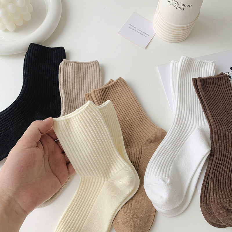 Retro solid color cotton socks, view 9 - MRSLM