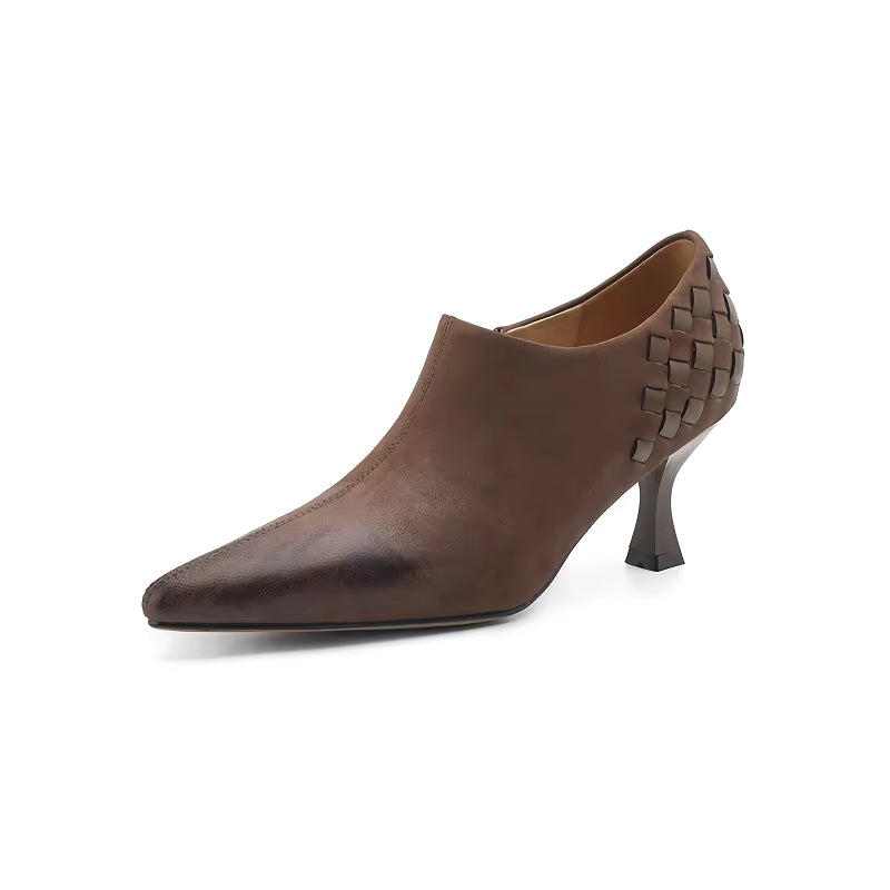 split leather slip-on pumps, view 2 - MRSLM