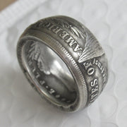 antique morgan dollar coin ring, view 5 - MRSLM