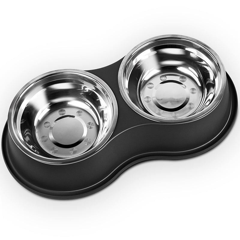 stainless steel anti-slip pet bowls set, view 5 - MRSLM