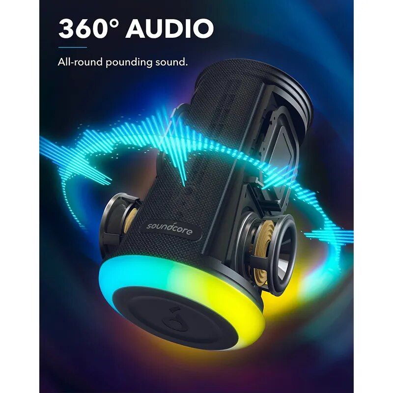 Portable 360 Bluetooth speaker with LED, view 3 - MRSLM