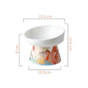 elevated ceramic cat bowl, view 2 - MRSLM
