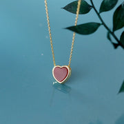s925 silver red heart necklace, view 5 - MRSLM