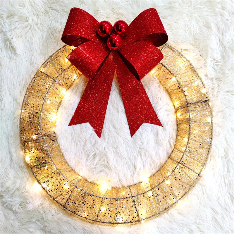 christmas led garland with bowknot, view 4 - MRSLM