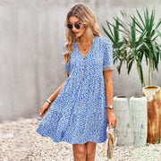 Floral short sleeve dress, view 5 - MRSLM