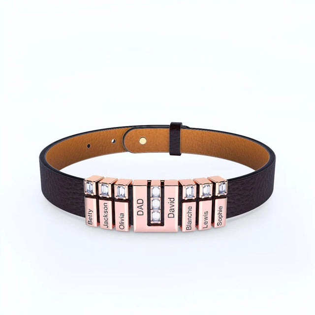 men's faux leather cord bracelet, view 6 - MRSLM