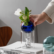 nordic bubble glass bear vase, view 8 - MRSLM