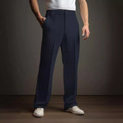 men's straight waffle-knit suit pants, view 3 - MRSLM