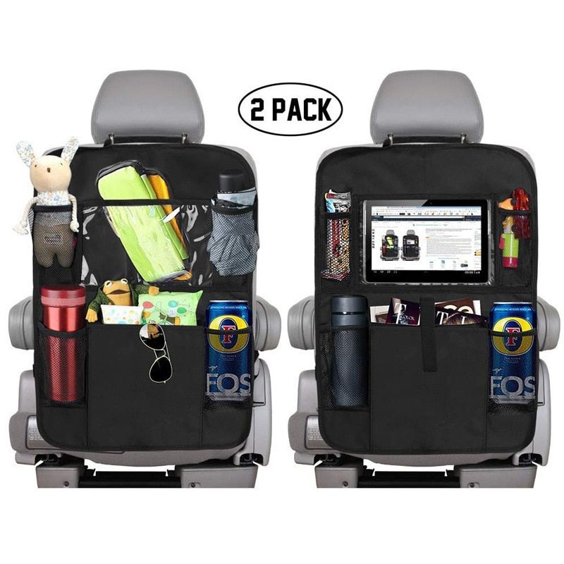 car seat back organizer with anti-kick mat, view 8 - MRSLM