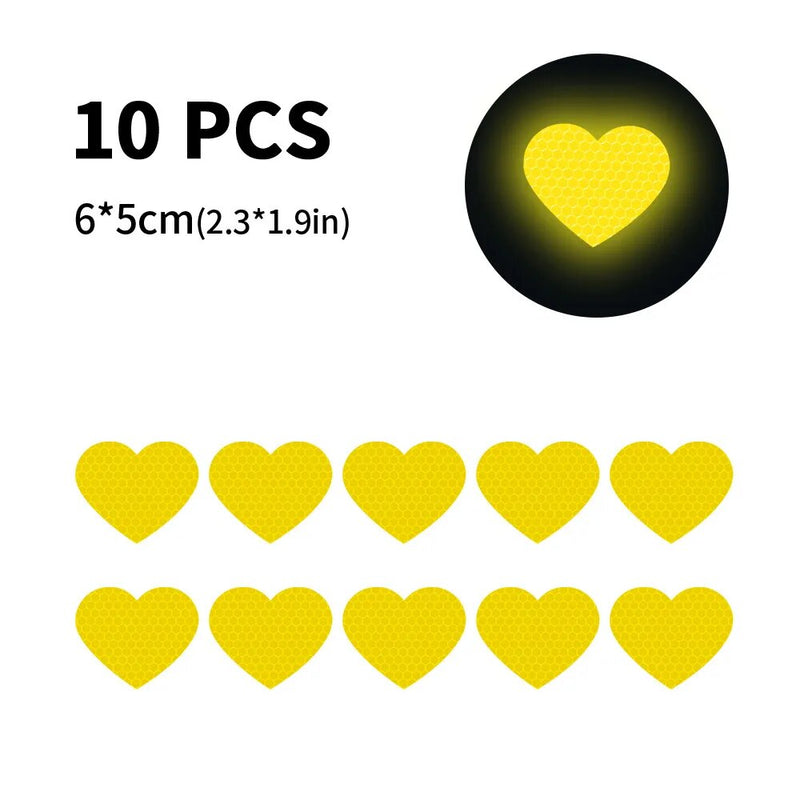 reflective heart-shaped stickers, view 7 - MRSLM
