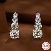moissanite sterling silver hoop earrings, view 4 - MRSLM