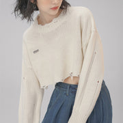 women's short loose slouchy sweater - MRSLM