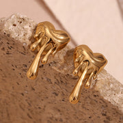 heart-shaped gold stud earrings, view 8 - MRSLM